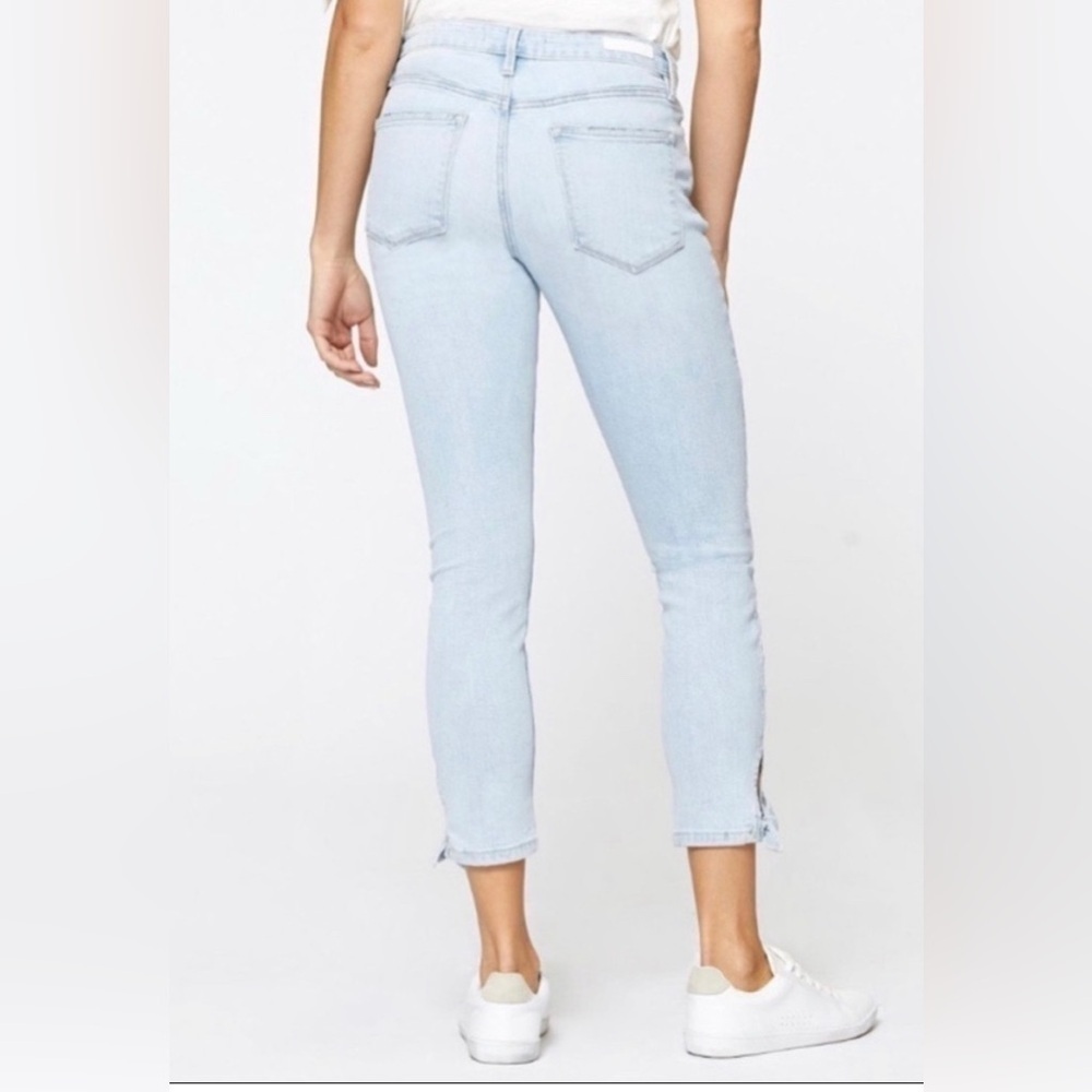 NWT Sanctuary Saige Curvy Skinny Jeans sz 16W light wash denim bows on ankles